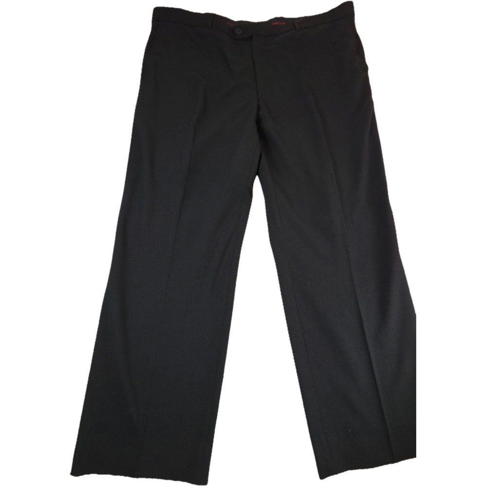 Alberto Kevin Mens Dress Pants Sz 43x30 (Eu60) Black Ceramica Wool Blend